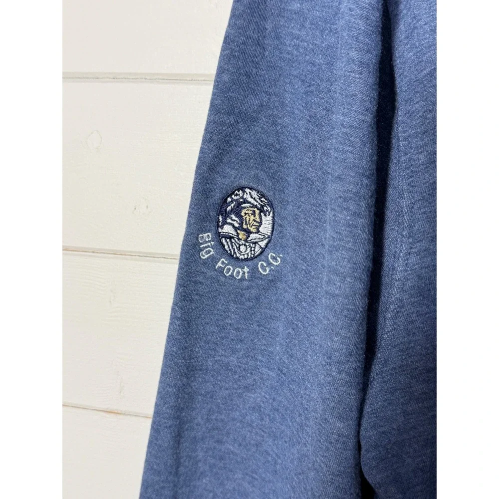 Johnnie-O Mens XL Blue Heathered Quarter Zip‎ Pullover Big Foot Golf Sweater